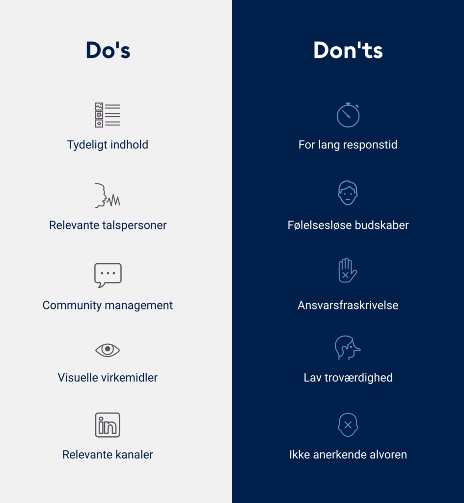 Krisekommunikation dos and donts DK