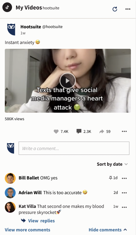 Hootsuite introducerer TikTok-integration 2 Screenshot 2022 06 13 at 16.16.47