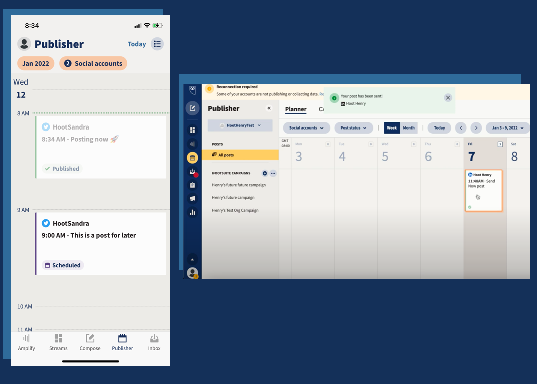 Produktnyt fra Hootsuite Q1 2022 2 Send now in planner